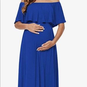 Maternity Off-shoulder Maxi Dress Never worn 2X